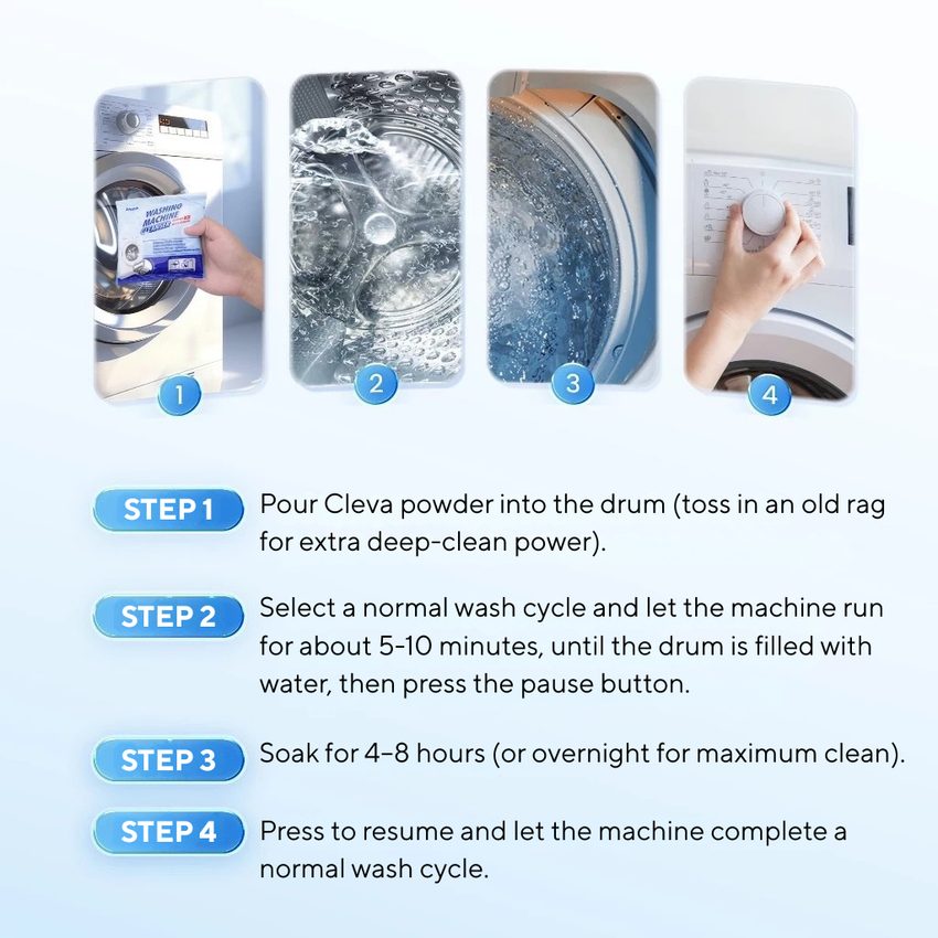 Four steps to deep-clean your washing machine